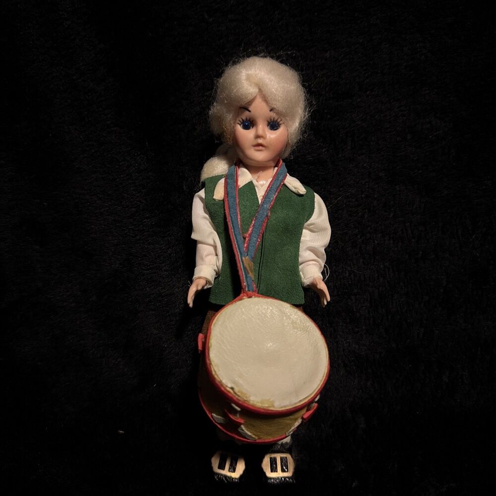 Vintage 1950s Carlson Doll Drummer Boy Green Vest
